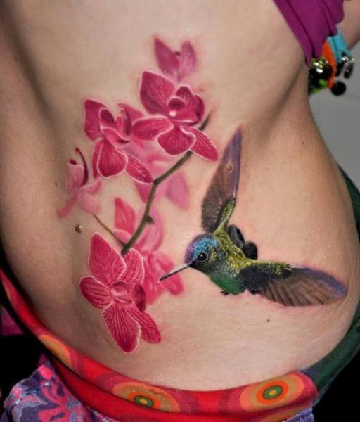 татуировка орхидея за момичета