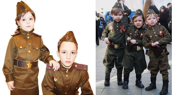 I bambini nella forma della seconda guerra mondiale
