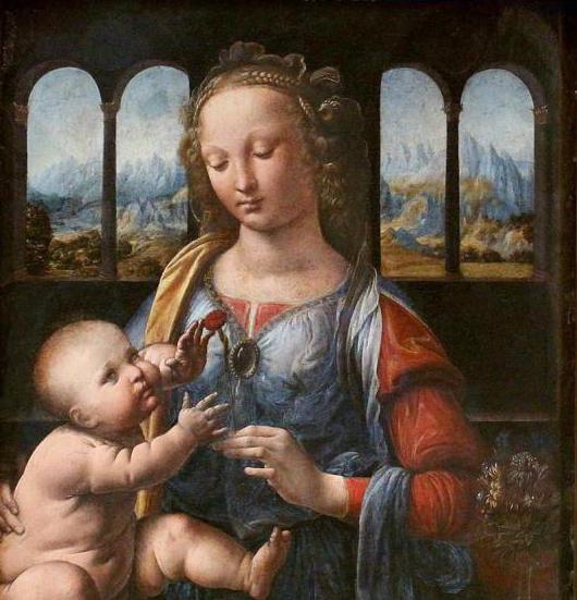 foto della Madonna col Bambino Descrizione di Leonardo da Vinci
