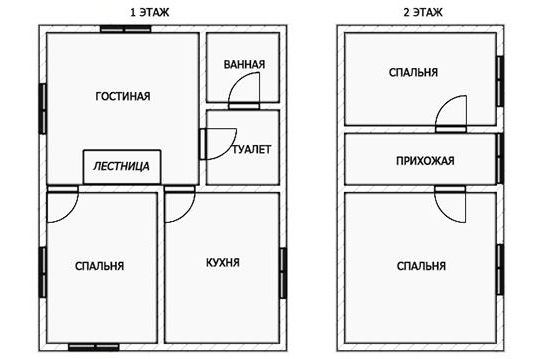 къща 6 на 8 двуетажна