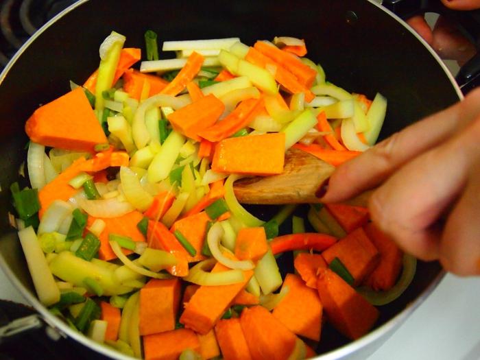 vaření dušené zeleniny