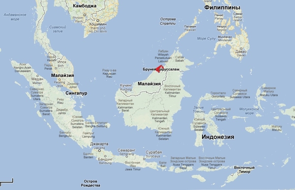 Brunei sulla mappa del mondo