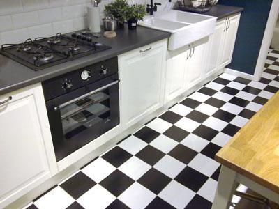 płytki na projektowaniu podłogi w kuchni