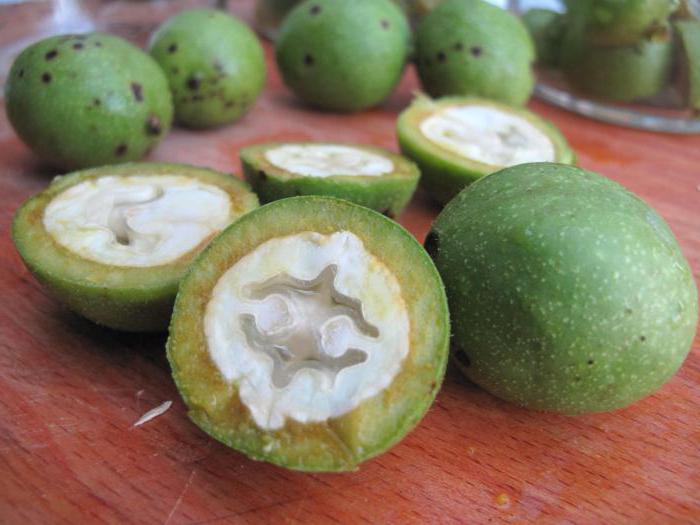 tinktury zelených vlašských ořechů v alkoholu