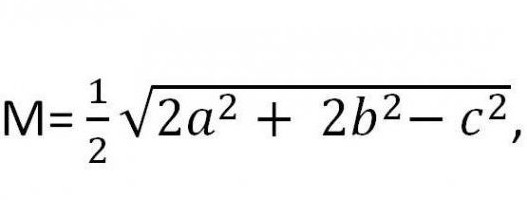 Mediana trikotnika, formula