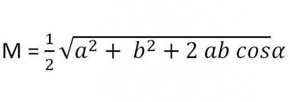 mediana formuły trójkąta