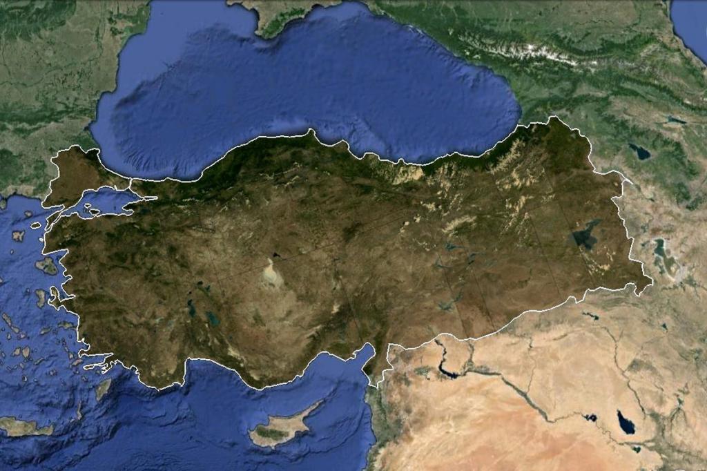 Un'immagine della Turchia dal satellite