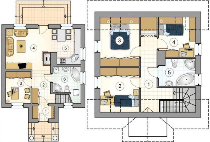 layout di casa a due piani
