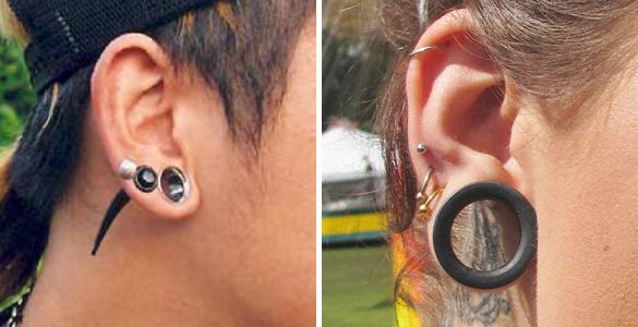 orecchini piercing all'orecchio