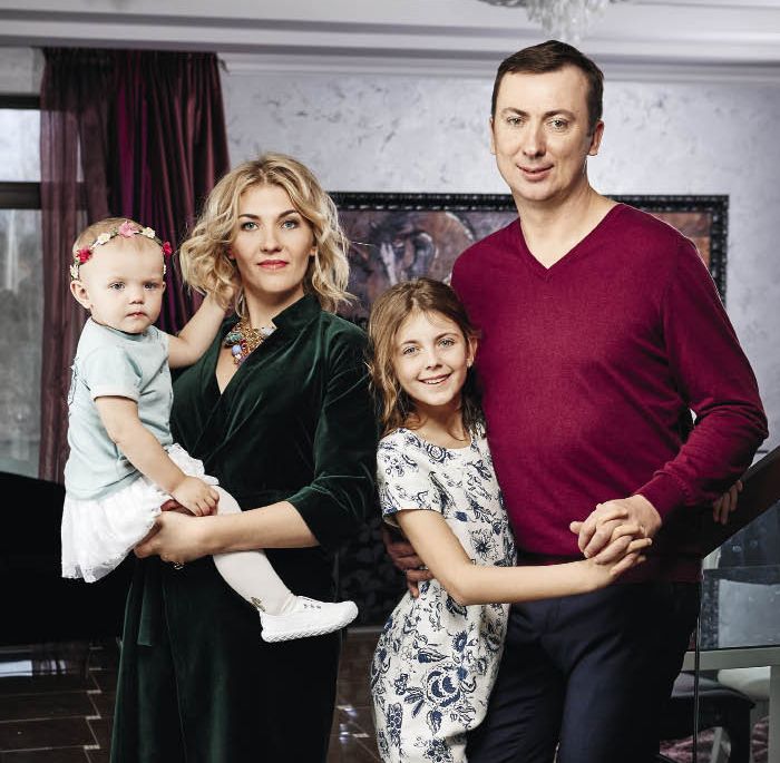 Valery Zhidkov con la sua famiglia