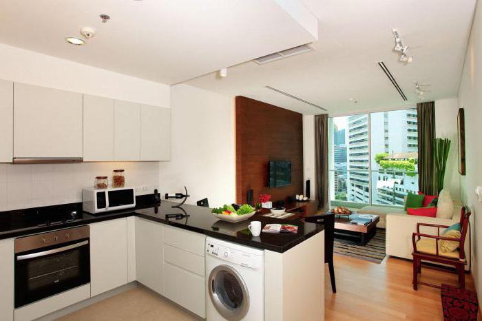 Studio apartmán: obývací pokoj kombinovaný s kuchyní