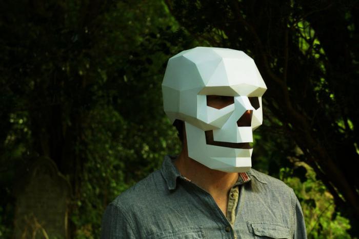 geometrická 3D maska ​​dělejte sami