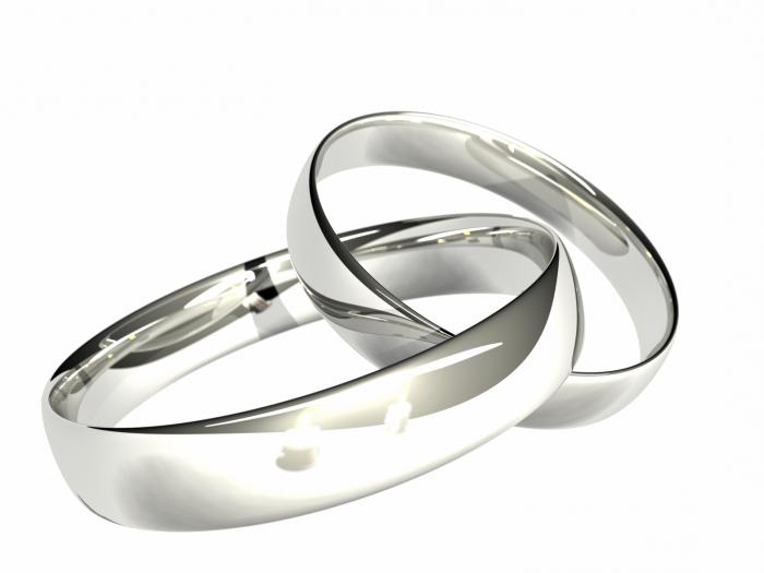 anelli di nozze d'argento liscia