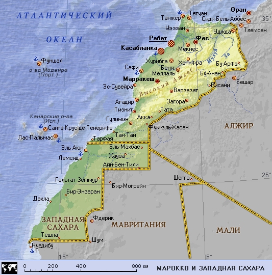 Karta zapadne Sahare