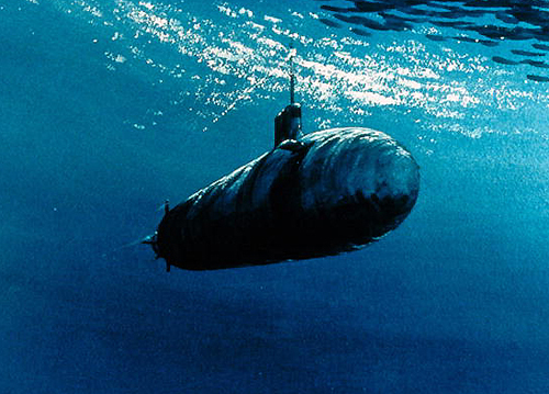 ponorka pod vodou