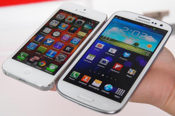 Primerjava "IPhone" in "Samsung"