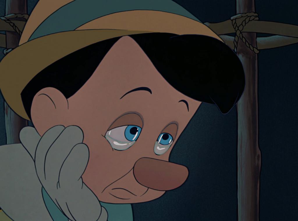 Cornice da cartone animato su Pinocchio