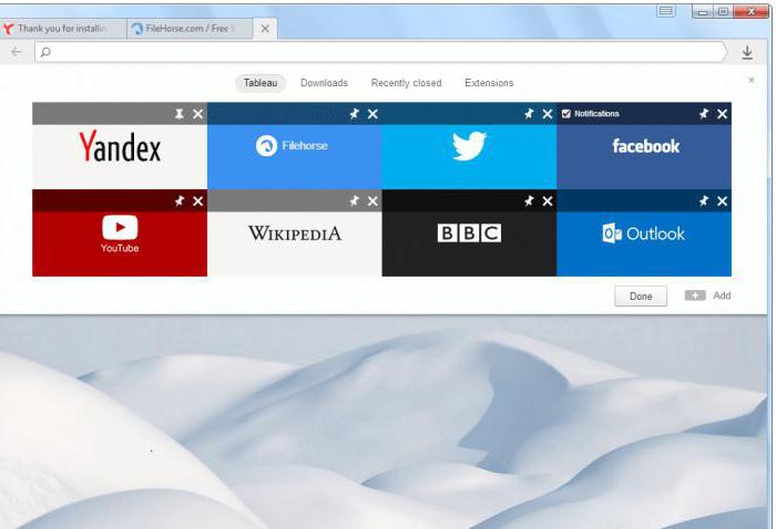 Razširitev Yandex za brskalnik Yandex