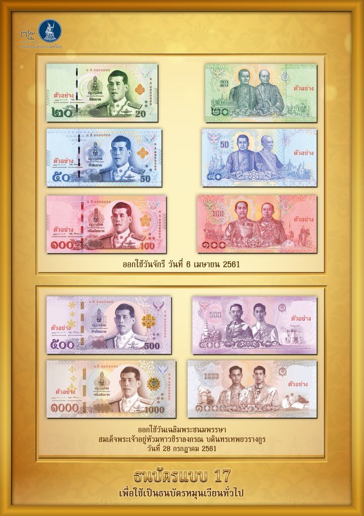 Nowe tajskie banknoty