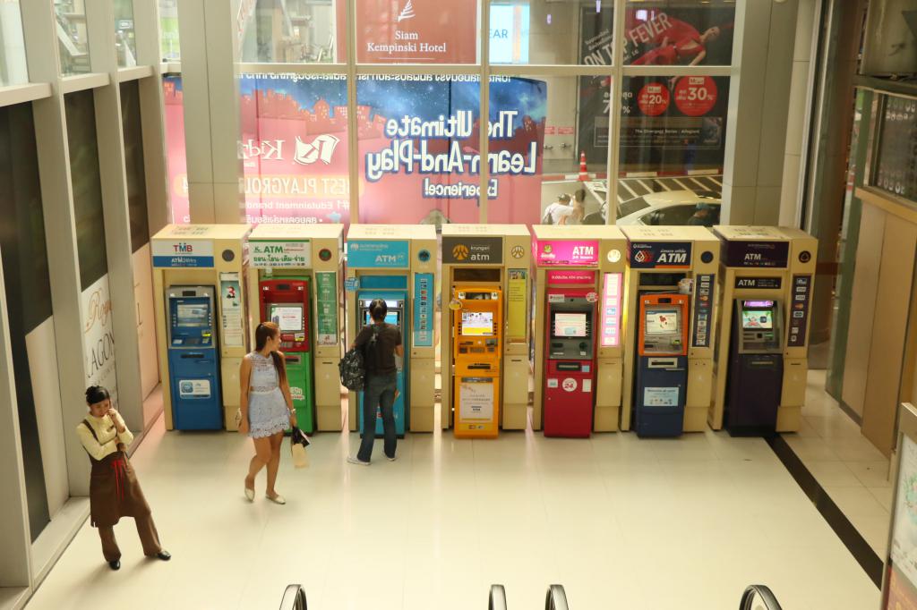 ATMs w centrum handlowym Tajlandia