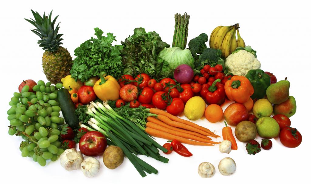 ovoce a zelenina jsou vyžadovány ve stravě