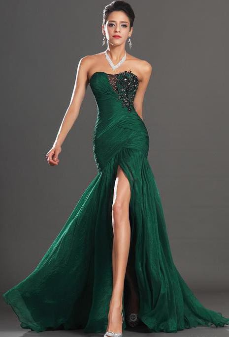 fotografija smaragdne haljine