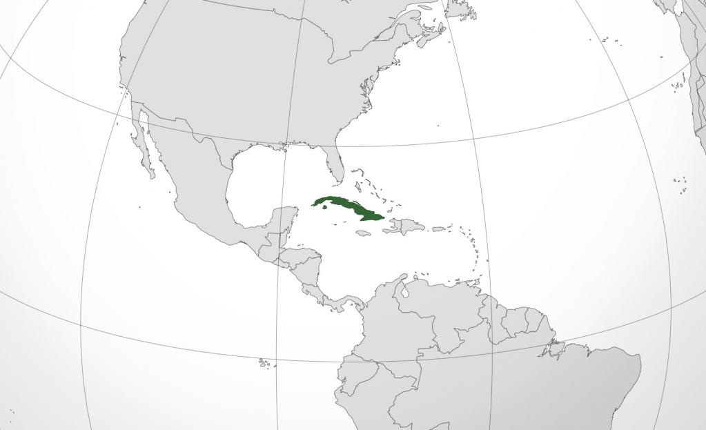 Куба на картата на света