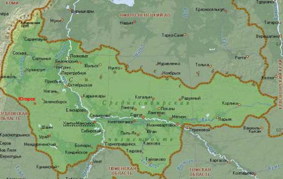 Kde je město Yugorsk v Rusku