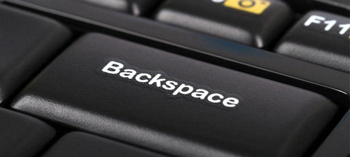 backspace na klávesnici