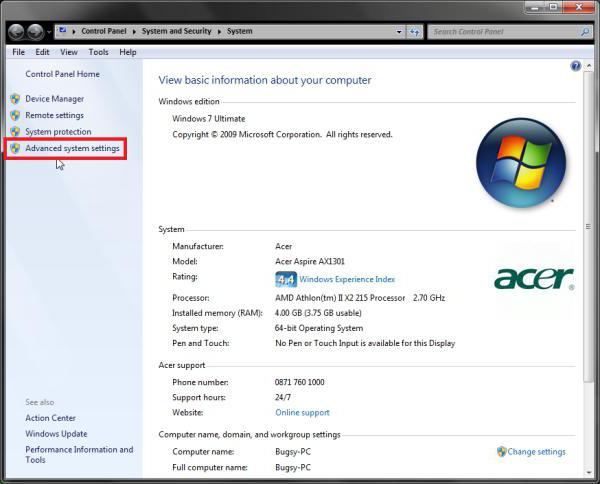velikost paging datoteke za Windows 7