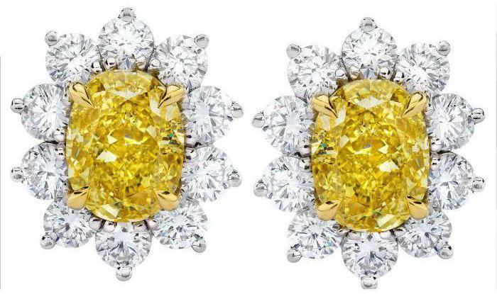 orecchini con diamanti gialli